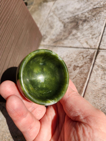 Dark Green Jade Crystal Small Bowl