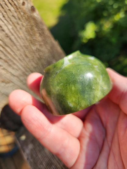 Dark Green Jade Crystal Small Bowl