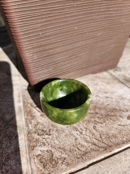 Dark Green Jade Crystal Small Bowl