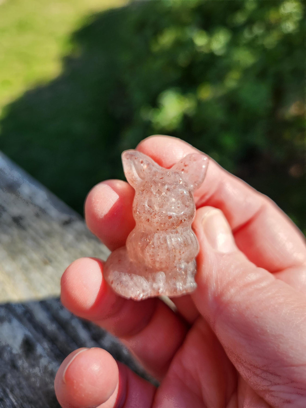 Eevee Strawberry Quartz Carving, Pokémon Crystal, Small