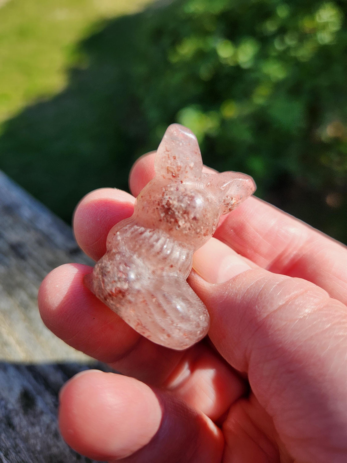Eevee Strawberry Quartz Carving, Pokémon Crystal, Small