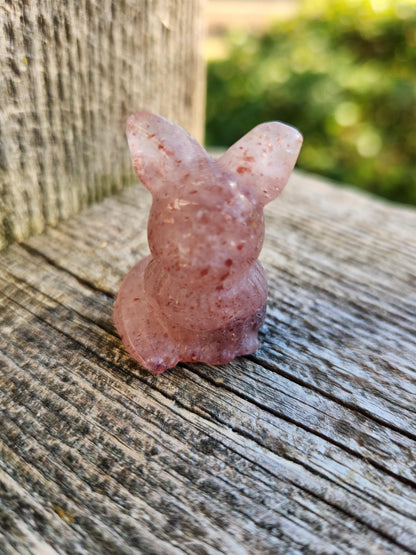 Eevee Strawberry Quartz Carving, Pokémon Crystal, Small