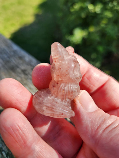 Eevee Strawberry Quartz Carving, Pokémon Crystal, Small