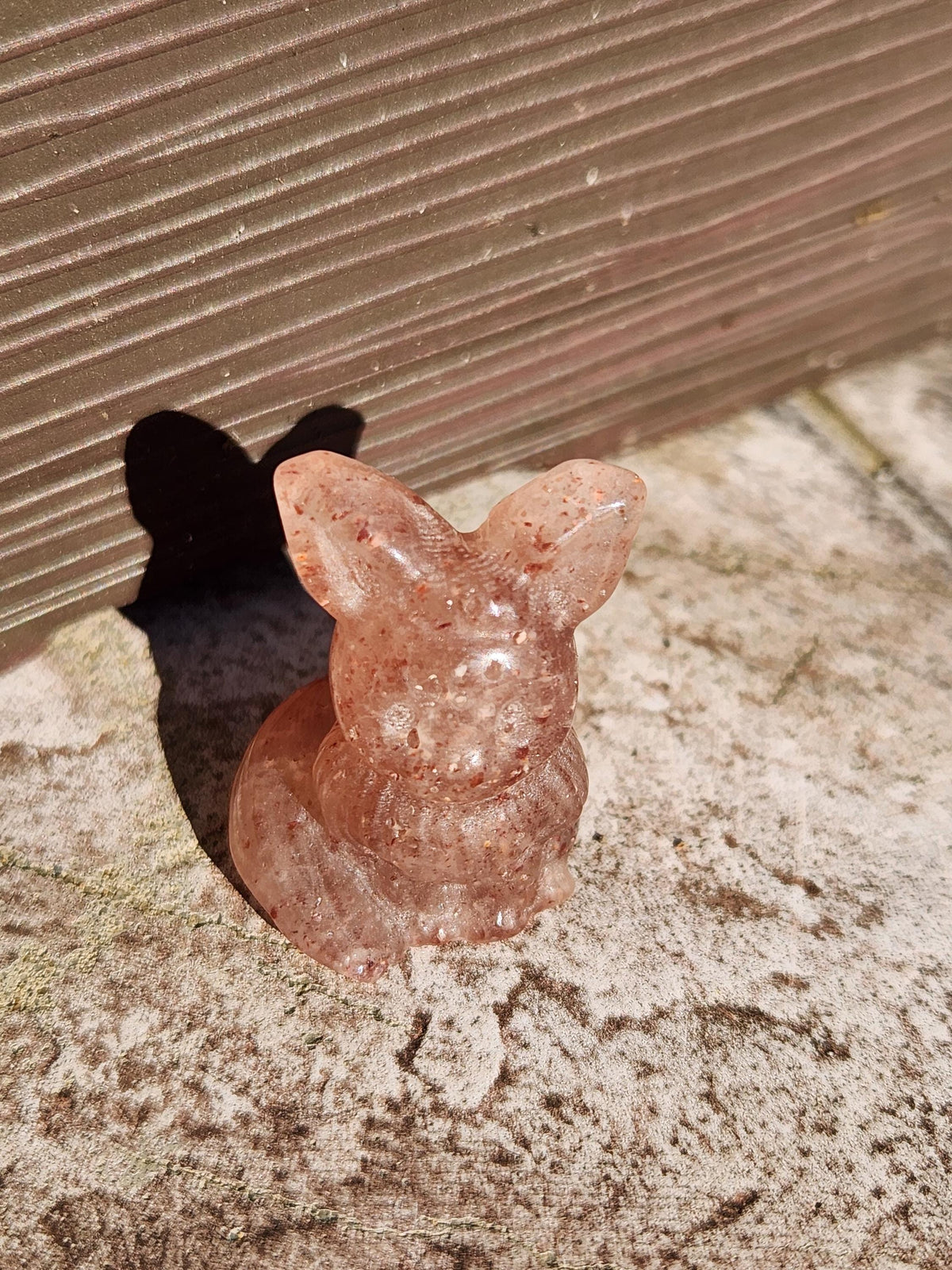 Eevee Strawberry Quartz Carving, Pokémon Crystal, Small