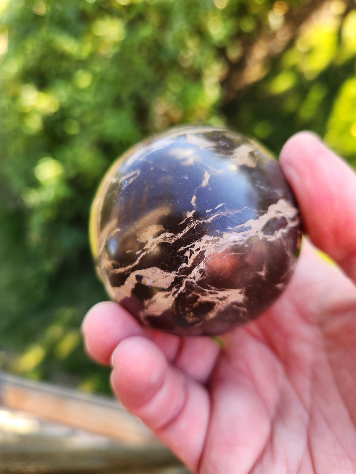 Polished Coffee Jasper Crystal Sphere, Coffee Bean Stone