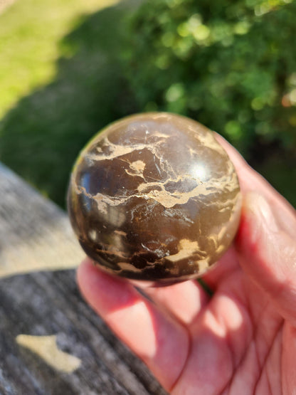 Polished Coffee Jasper Crystal Sphere, Coffee Bean Stone