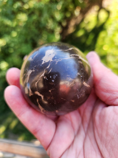 Polished Coffee Jasper Crystal Sphere, Coffee Bean Stone