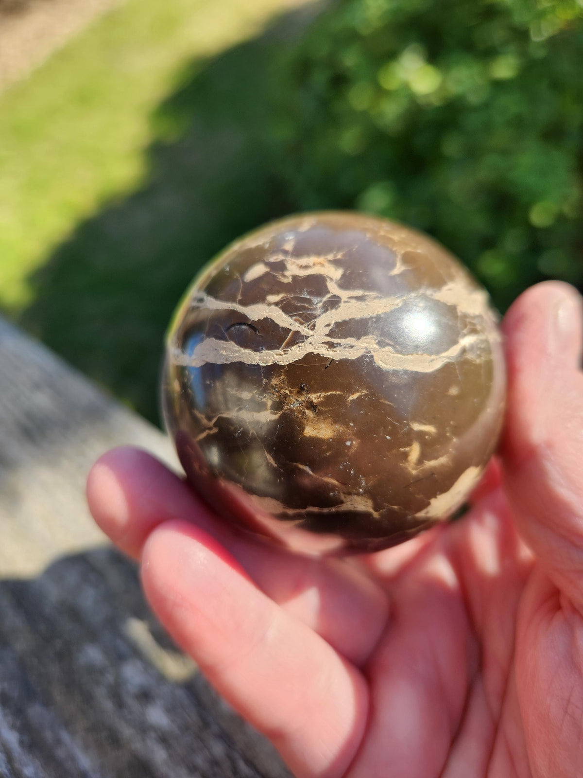 Polished Coffee Jasper Crystal Sphere, Coffee Bean Stone