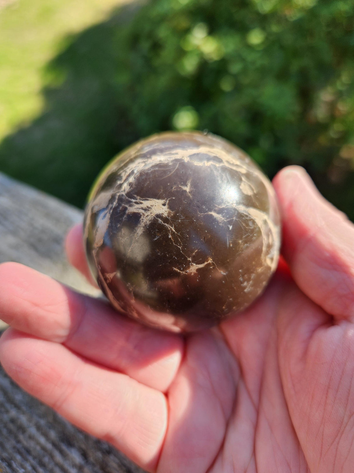 Polished Coffee Jasper Crystal Sphere, Coffee Bean Stone