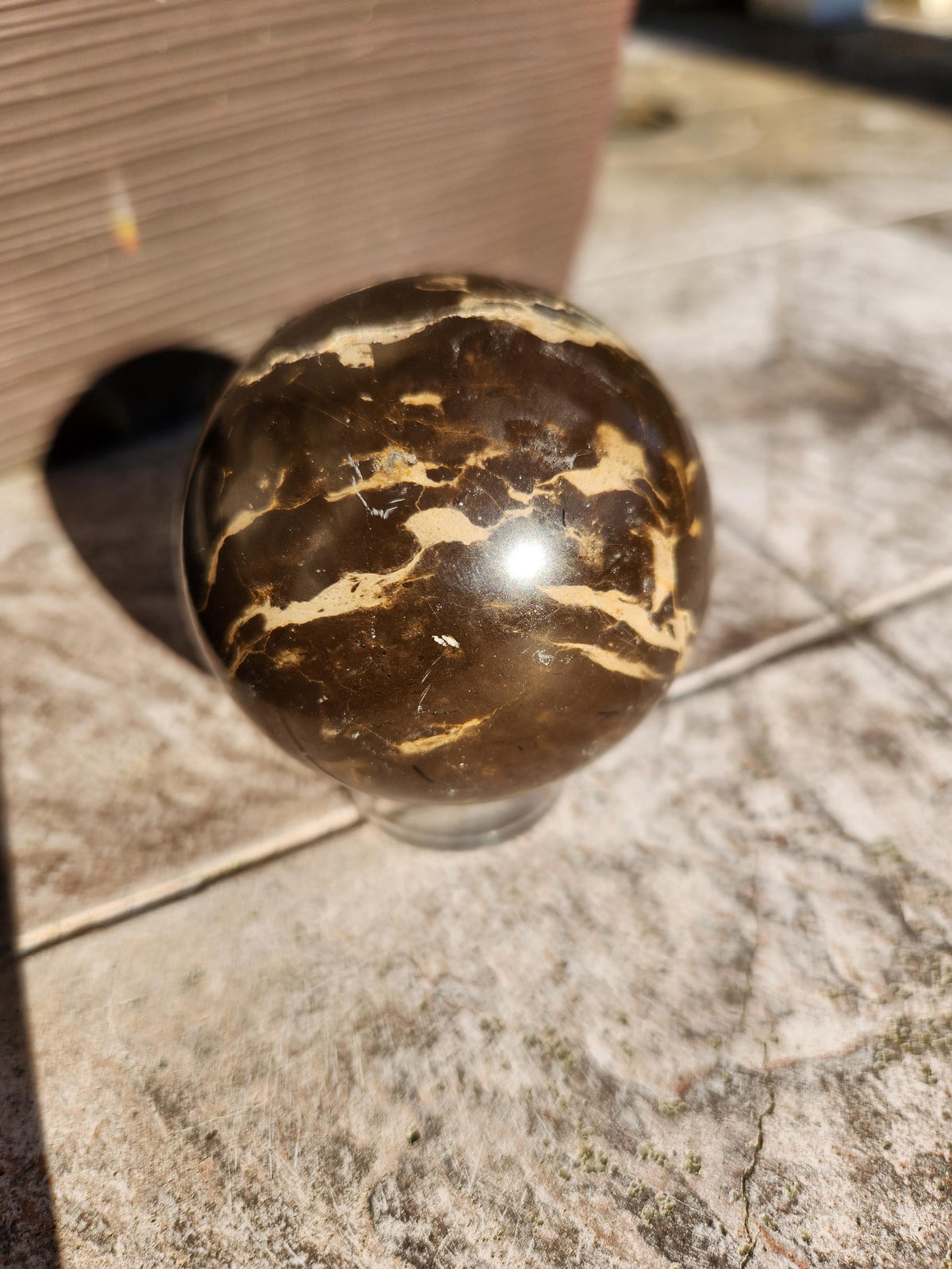 Polished Coffee Jasper Crystal Sphere, Coffee Bean Stone