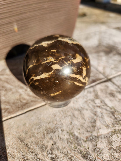 Polished Coffee Jasper Crystal Sphere, Coffee Bean Stone