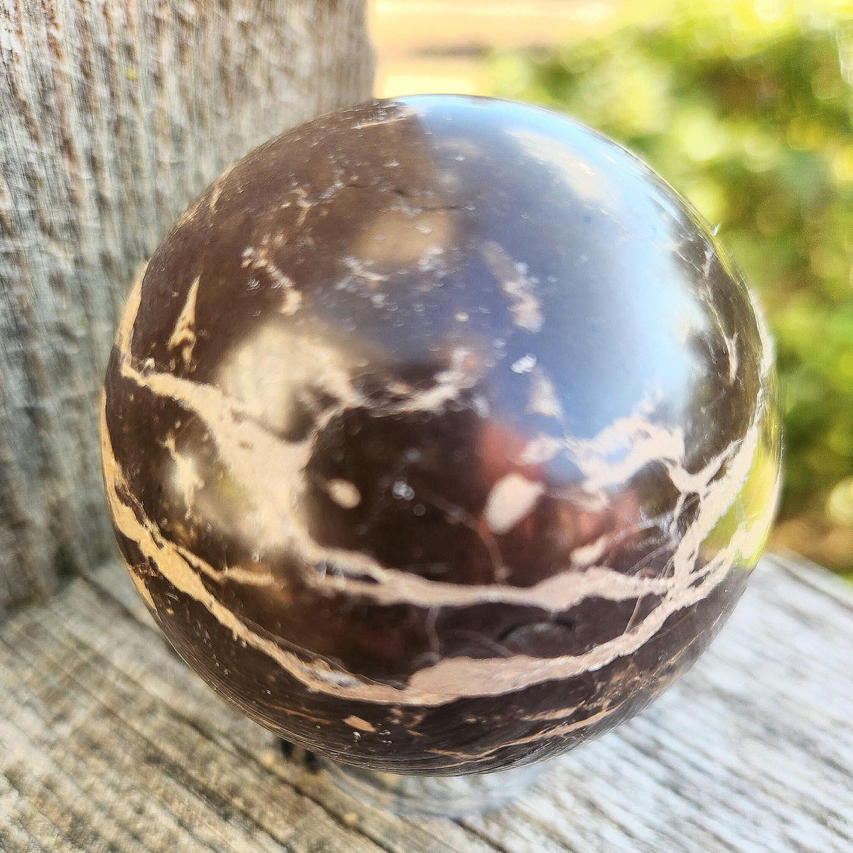 Polished Coffee Jasper Crystal Sphere, Coffee Bean Stone