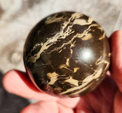 Polished Coffee Jasper Crystal Sphere, Coffee Bean Stone