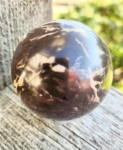Polished Coffee Jasper Crystal Sphere, Coffee Bean Stone