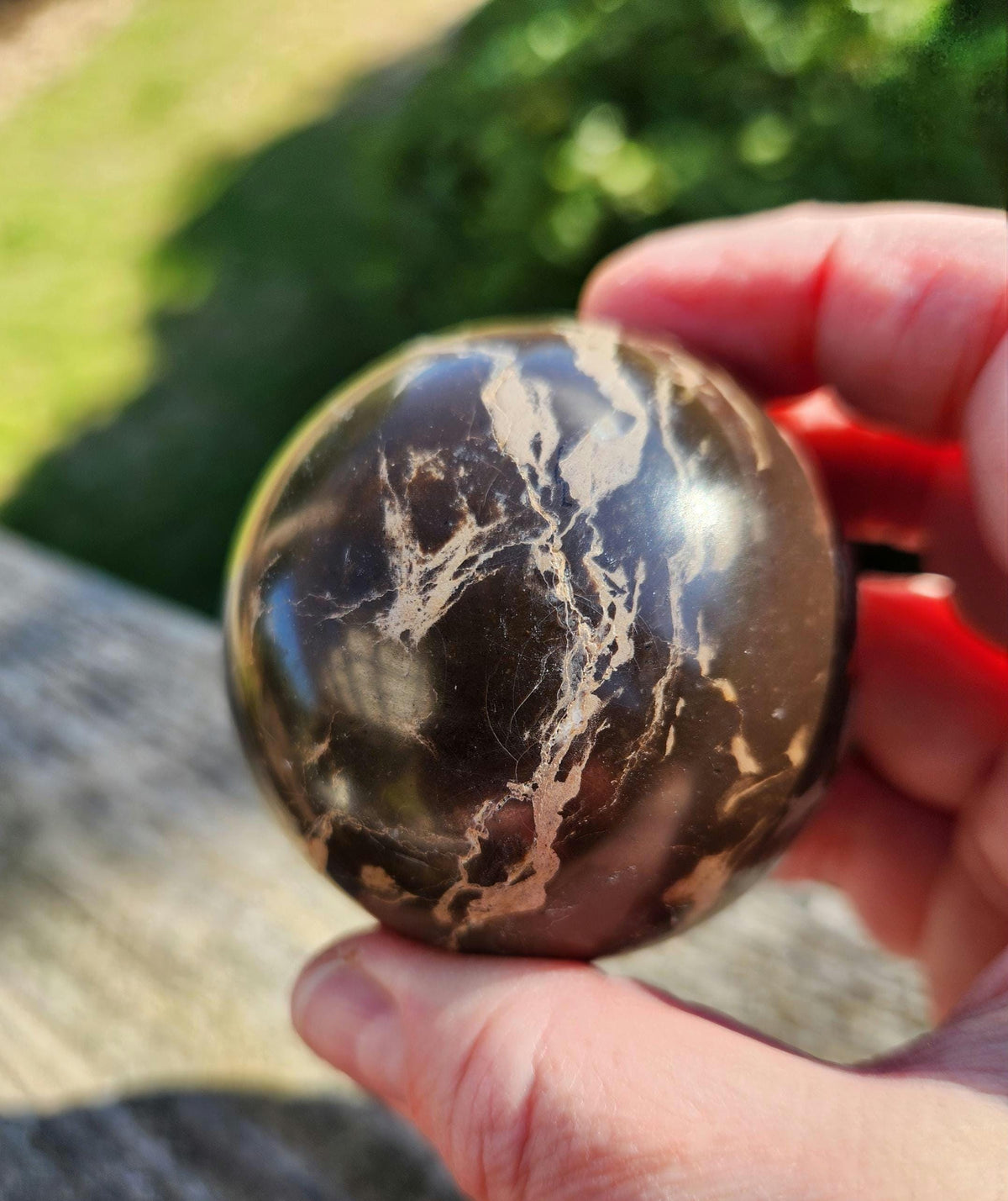 Polished Coffee Jasper Crystal Sphere, Coffee Bean Stone