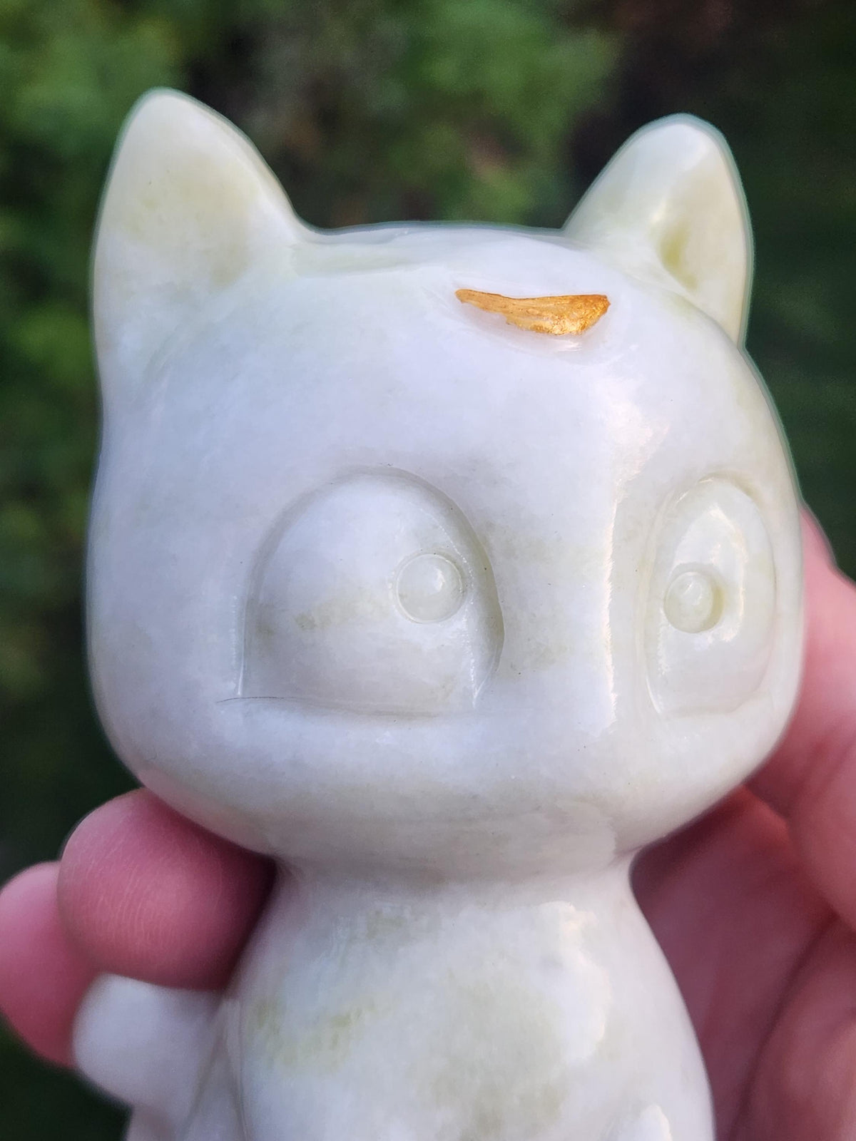 Artemis Cat From Sailor Moon, White Feline, Large Chrysoprase Crystal Cat, Anime