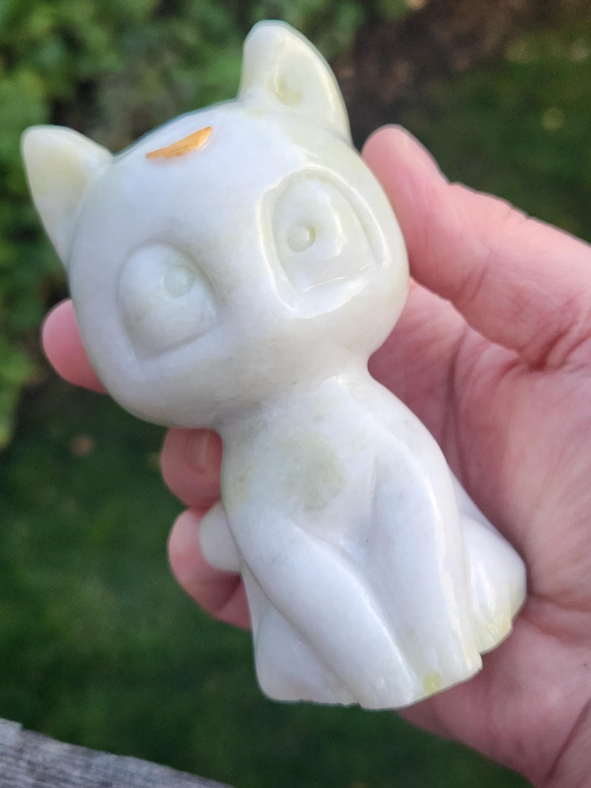Artemis Cat From Sailor Moon, White Feline, Large Chrysoprase Crystal Cat, Anime
