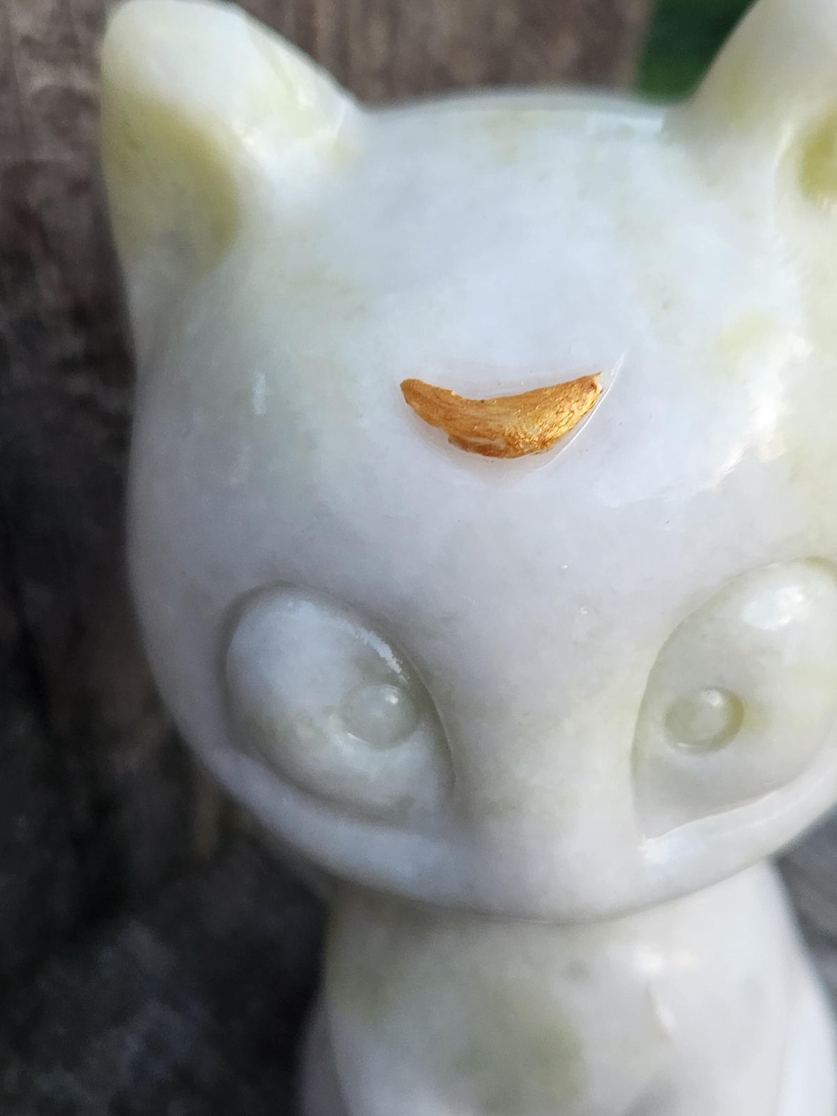 Artemis Cat From Sailor Moon, White Feline, Large Chrysoprase Crystal Cat, Anime