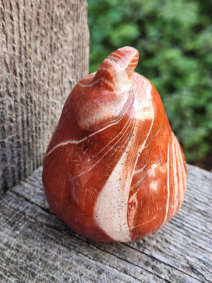 Red and White Jasper Pumpkin Polished Crystal, Fall Decoration, Gourd