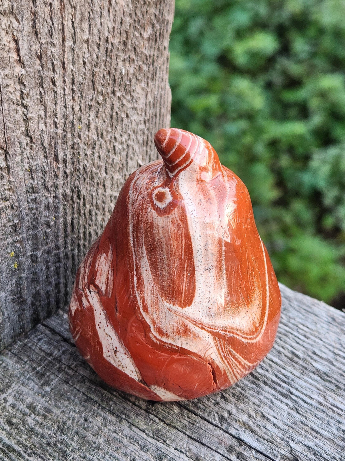 Red and White Jasper Pumpkin Polished Crystal, Fall Decoration, Gourd