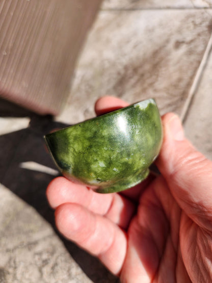 Dark Green Jade Crystal Small Bowl
