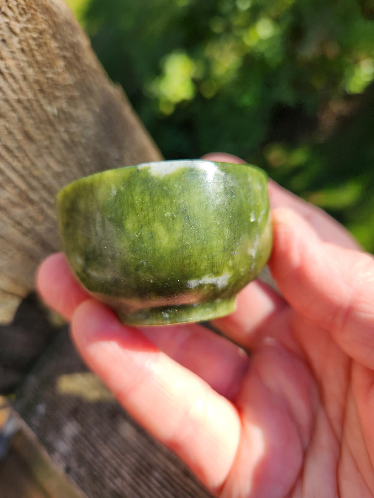 Dark Green Jade Crystal Small Bowl