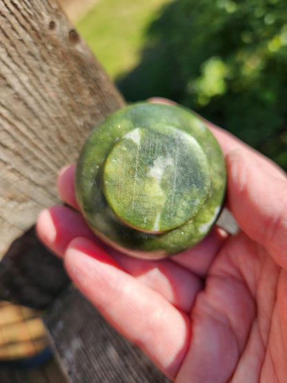 Dark Green Jade Crystal Small Bowl