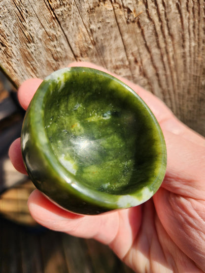 Dark Green Jade Crystal Small Bowl