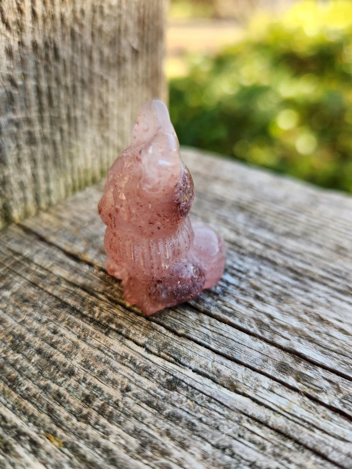 Eevee Strawberry Quartz Carving, Pokémon Crystal, Small