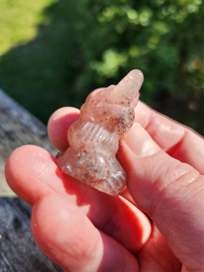 Eevee Strawberry Quartz Carving, Pokémon Crystal, Small