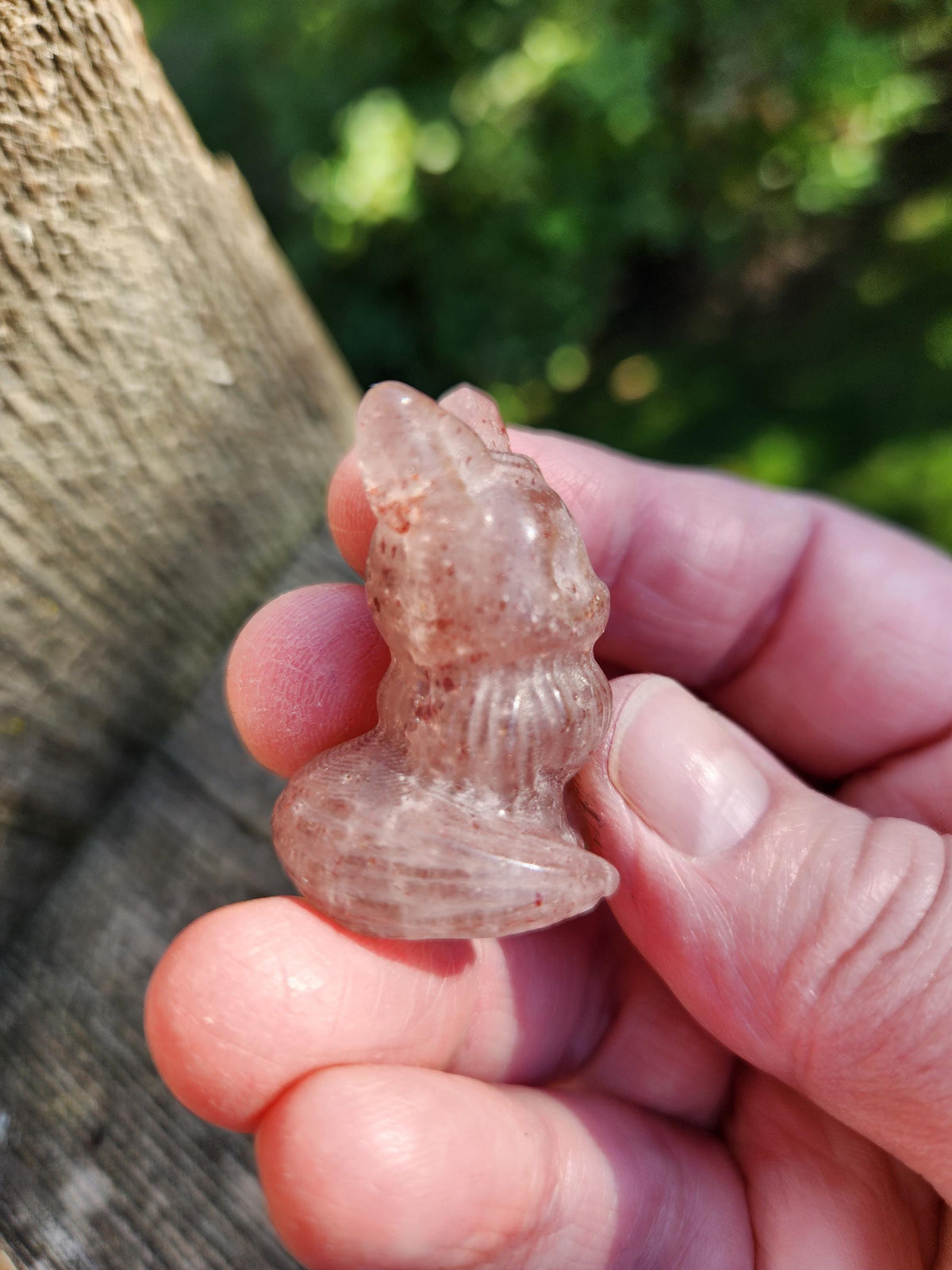 Eevee Strawberry Quartz Carving, Pokémon Crystal, Small
