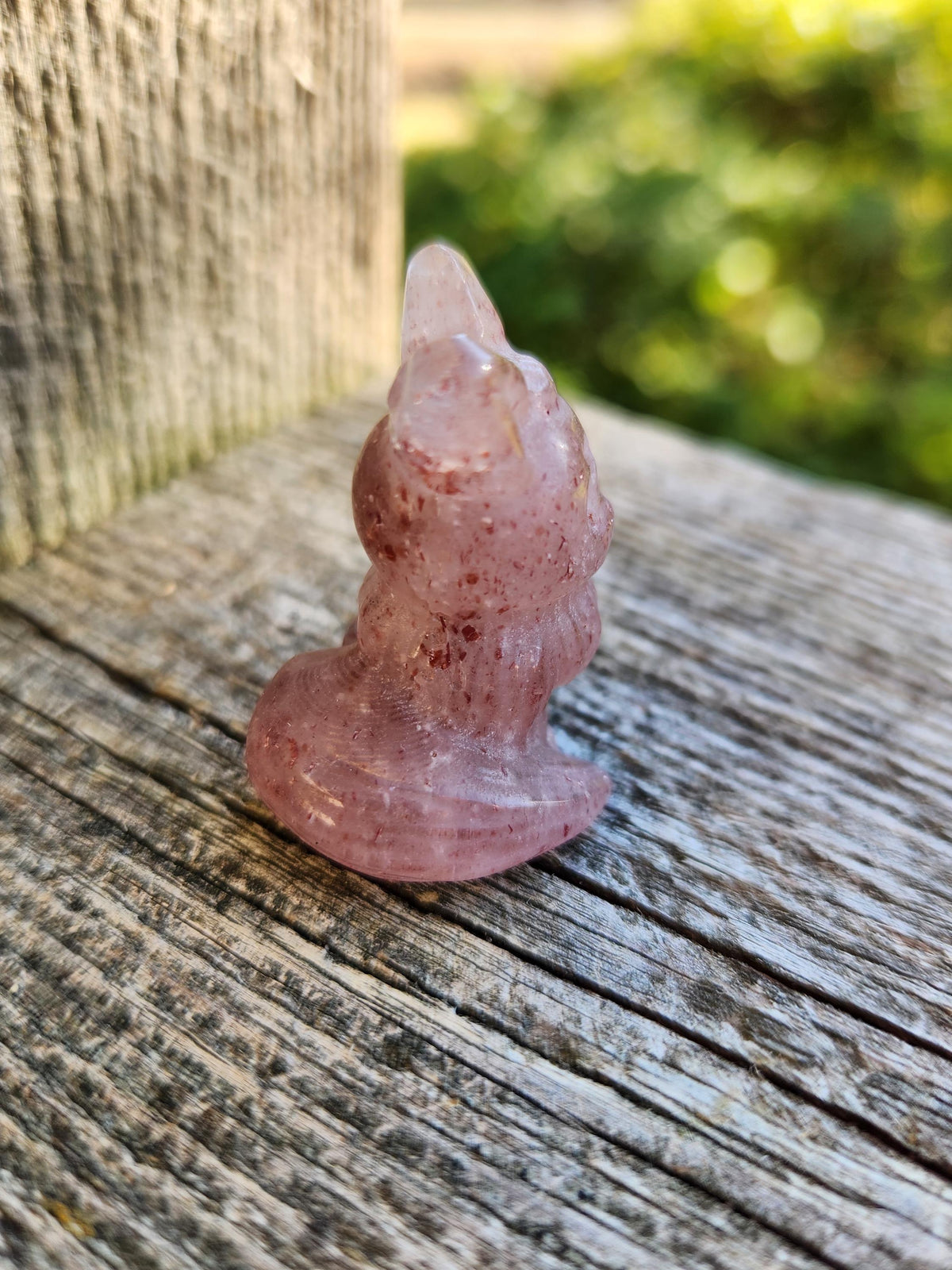 Eevee Strawberry Quartz Carving, Pokémon Crystal, Small