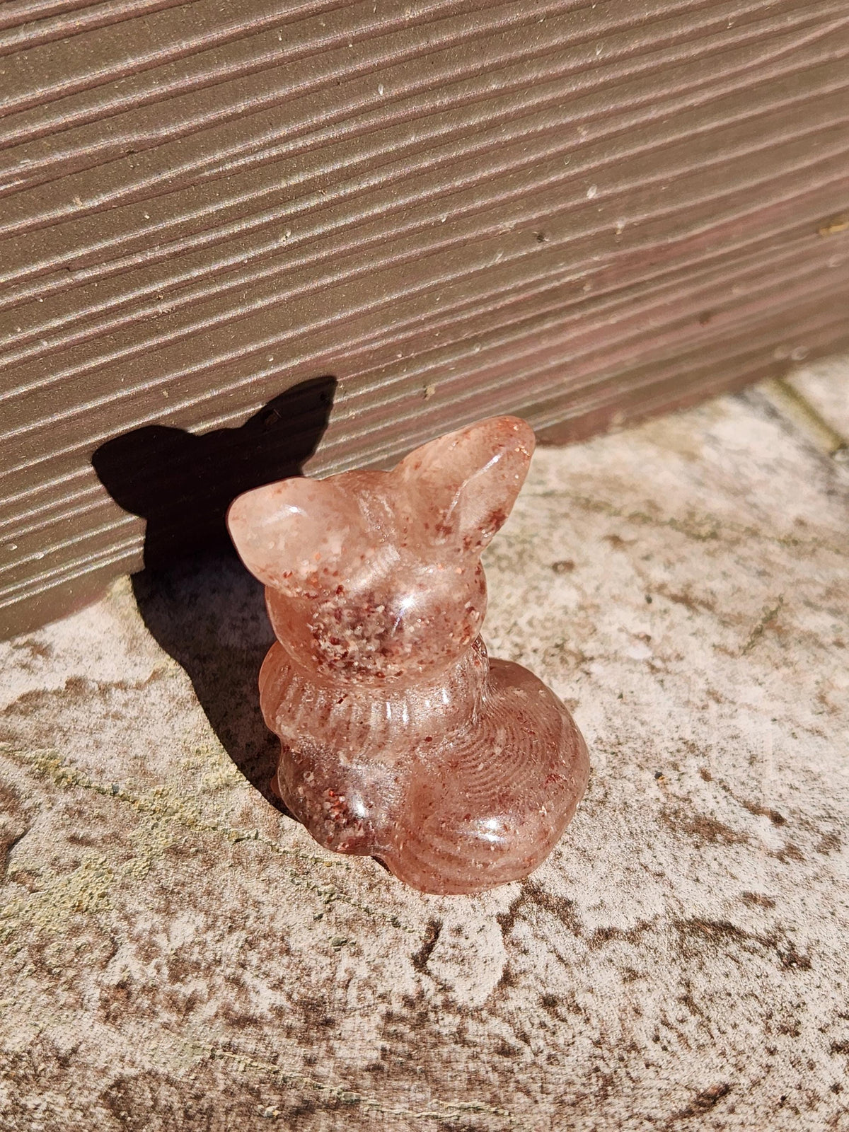 Eevee Strawberry Quartz Carving, Pokémon Crystal, Small