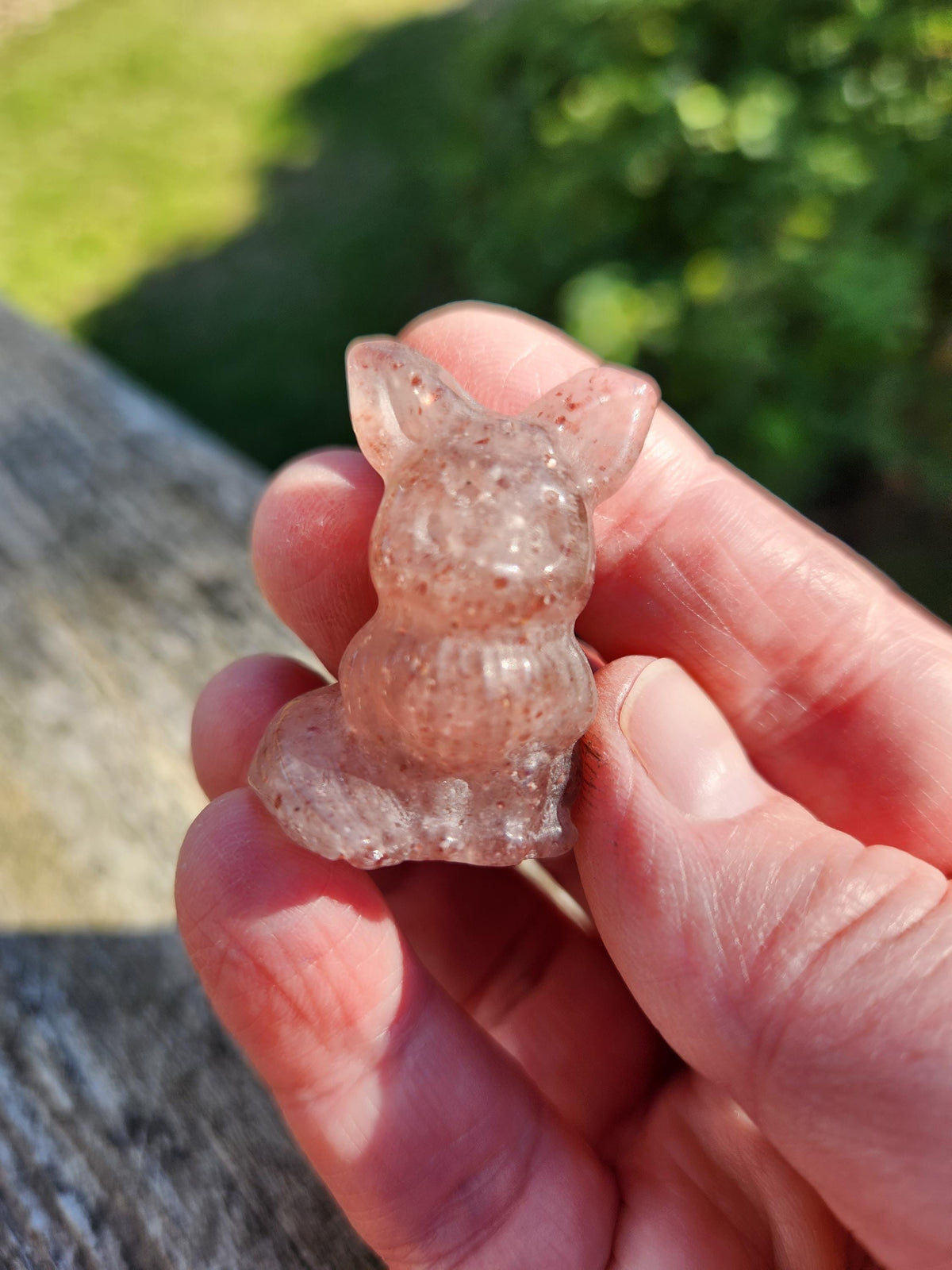 Eevee Strawberry Quartz Carving, Pokémon Crystal, Small