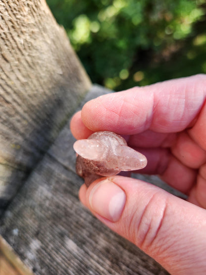 Eevee Strawberry Quartz Carving, Pokémon Crystal, Small