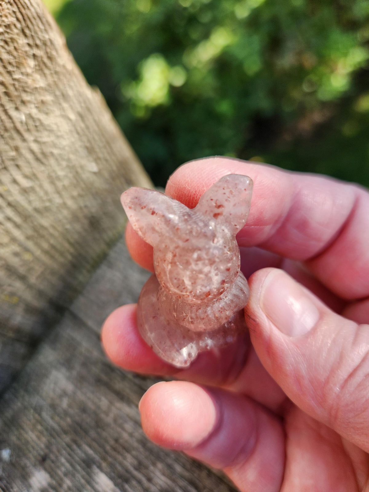 Eevee Strawberry Quartz Carving, Pokémon Crystal, Small