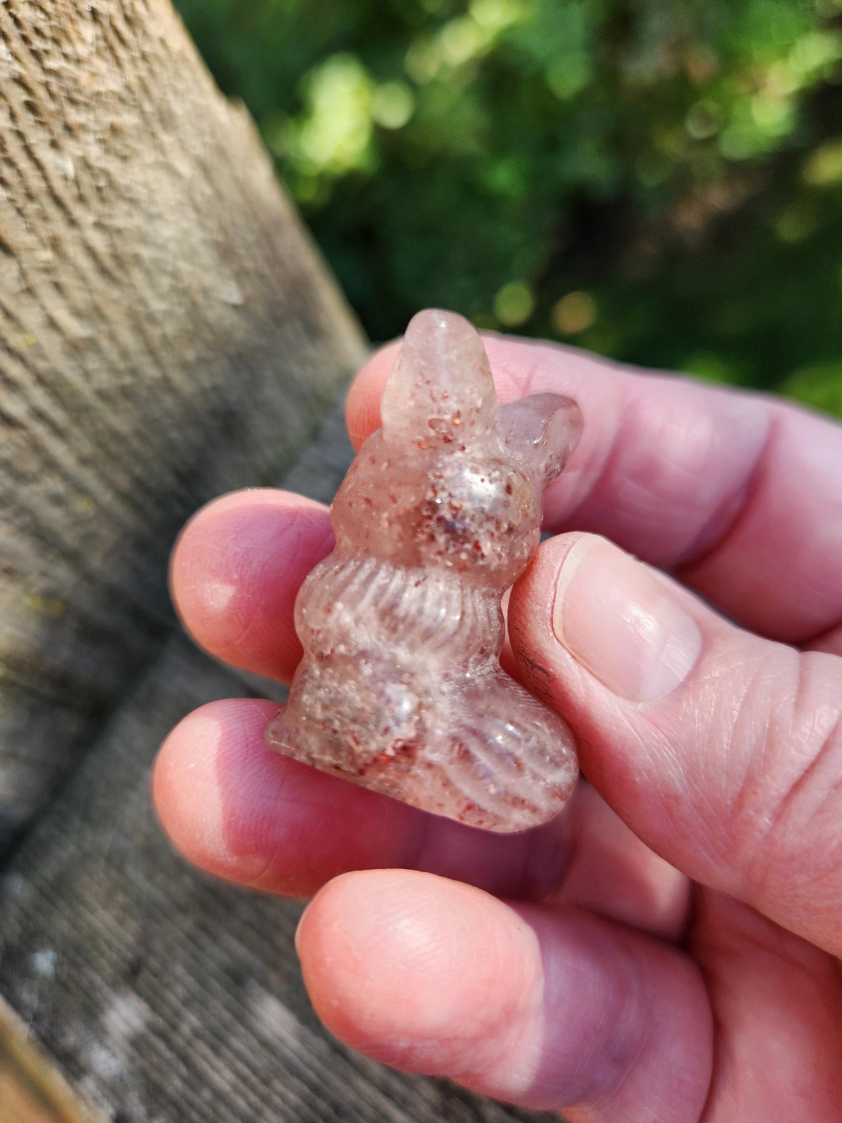 Eevee Strawberry Quartz Carving, Pokémon Crystal, Small