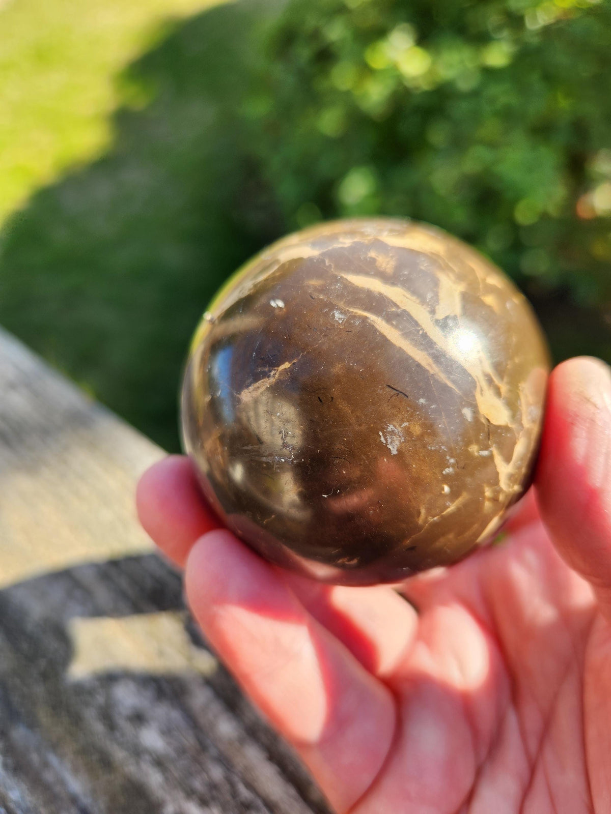 Polished Coffee Jasper Crystal Sphere, Coffee Bean Stone