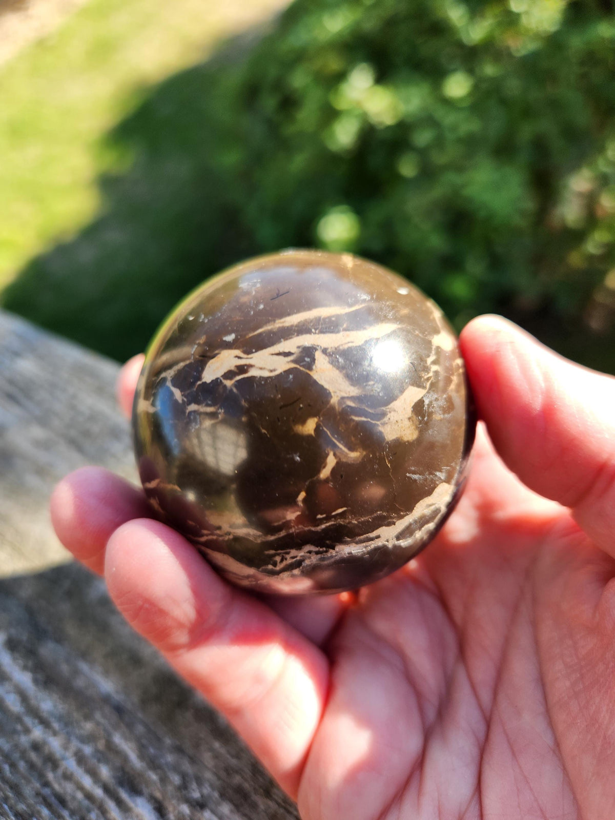 Polished Coffee Jasper Crystal Sphere, Coffee Bean Stone