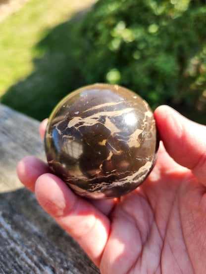 Polished Coffee Jasper Crystal Sphere, Coffee Bean Stone