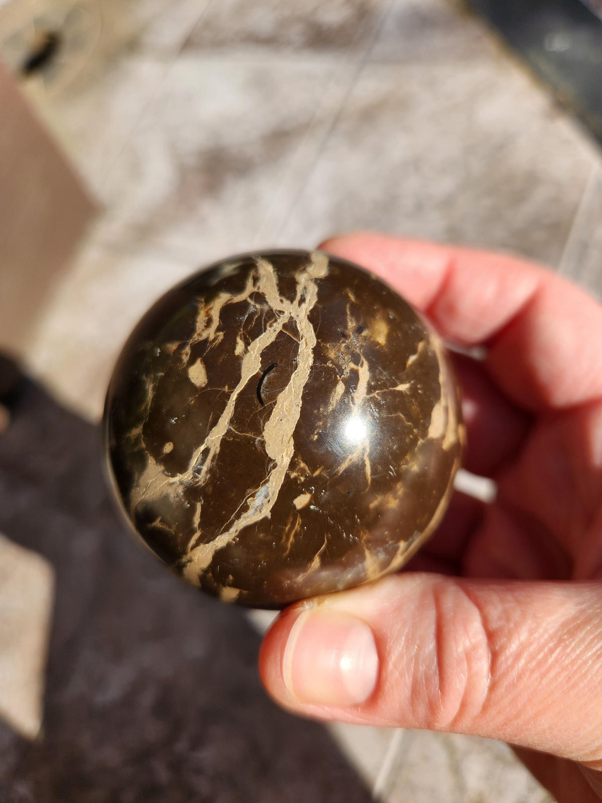 Polished Coffee Jasper Crystal Sphere, Coffee Bean Stone