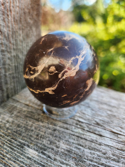 Polished Coffee Jasper Crystal Sphere, Coffee Bean Stone