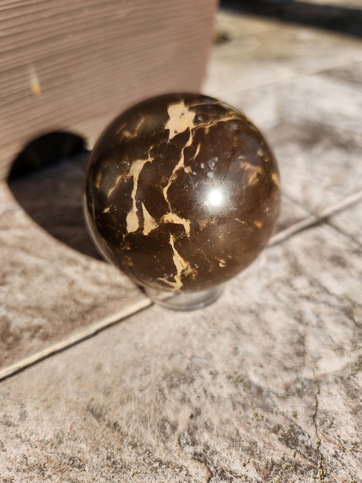 Polished Coffee Jasper Crystal Sphere, Coffee Bean Stone