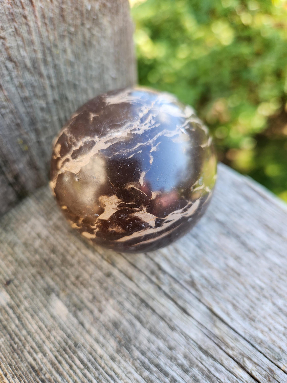 Polished Coffee Jasper Crystal Sphere, Coffee Bean Stone