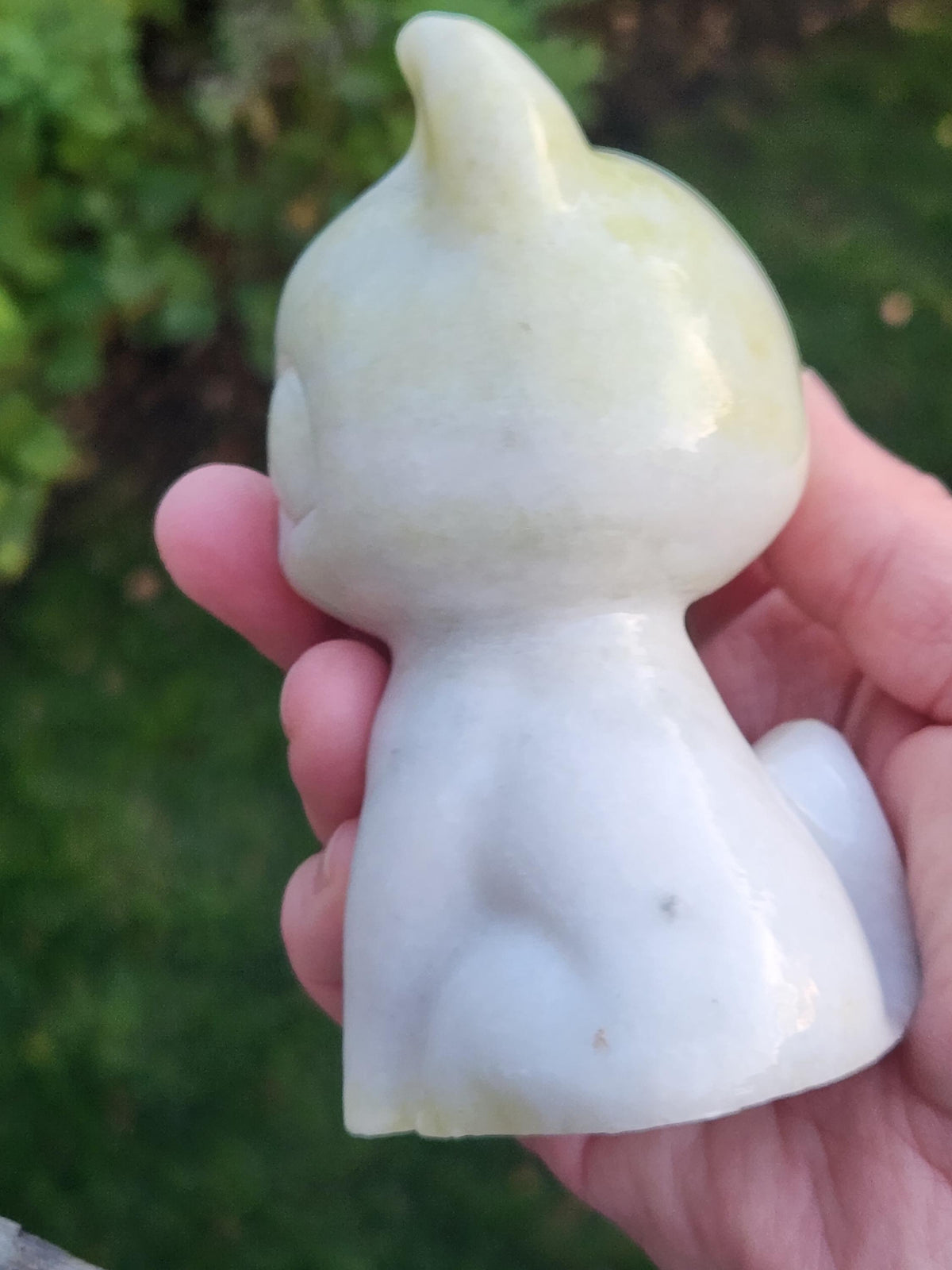 Artemis Cat From Sailor Moon, White Feline, Large Chrysoprase Crystal Cat, Anime