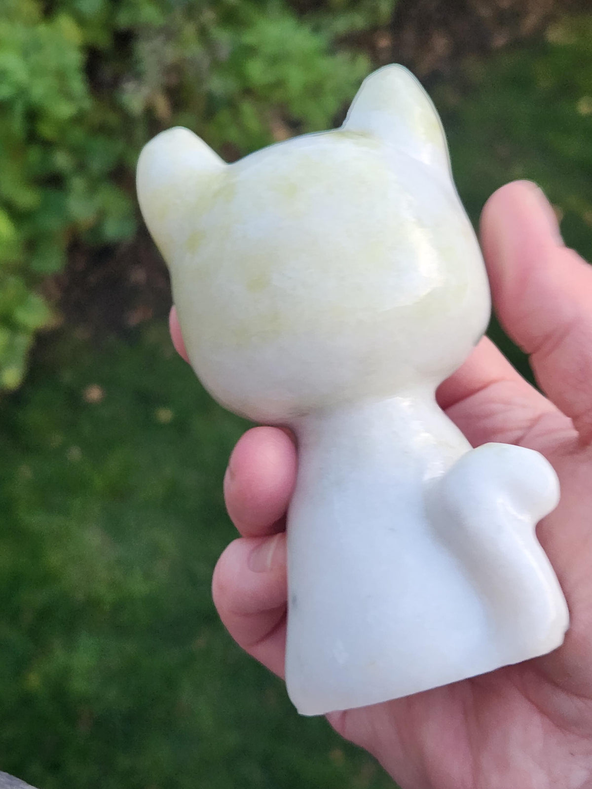 Artemis Cat From Sailor Moon, White Feline, Large Chrysoprase Crystal Cat, Anime