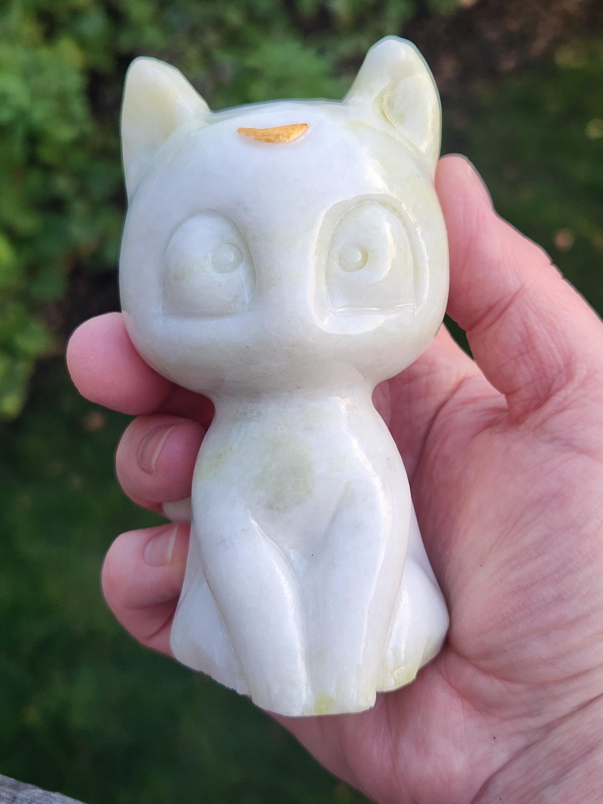 Artemis Cat From Sailor Moon, White Feline, Large Chrysoprase Crystal Cat, Anime