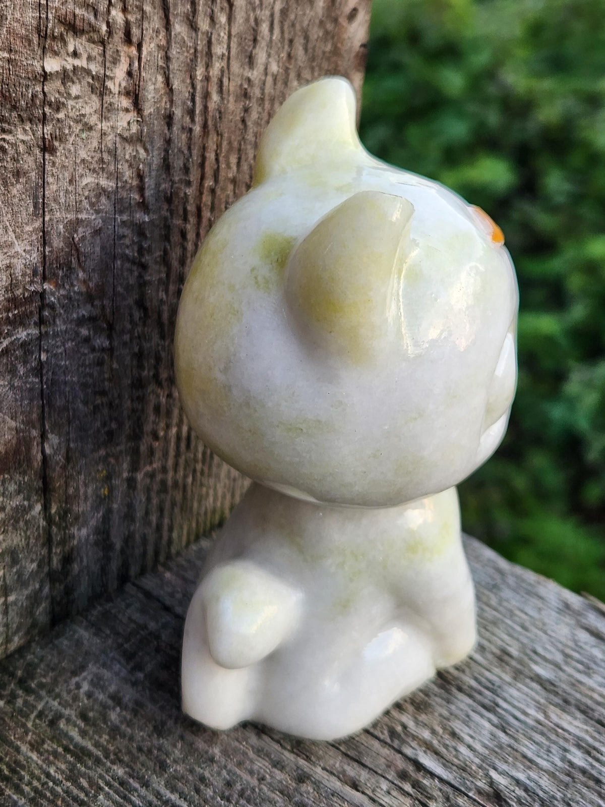 Artemis Cat From Sailor Moon, White Feline, Large Chrysoprase Crystal Cat, Anime