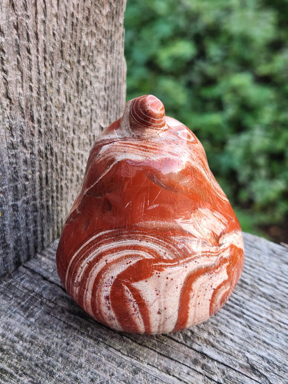 Red and White Jasper Pumpkin Polished Crystal, Fall Decoration, Gourd