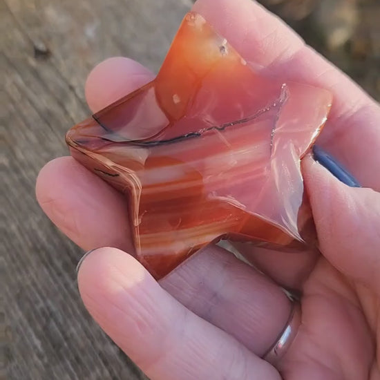 Beautiful 5 Point Carnelian Crystal Small Star with High Polish